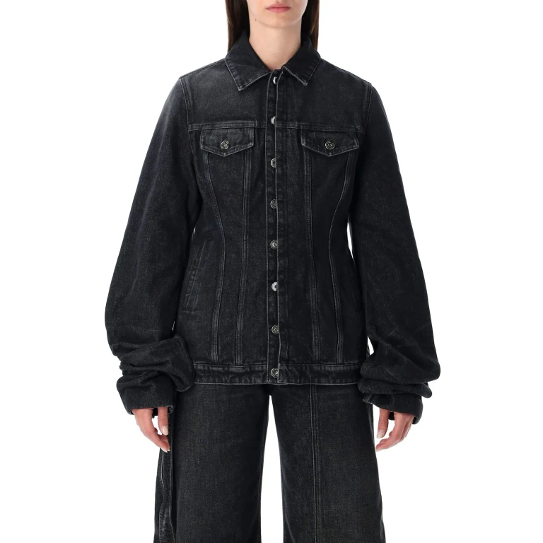 Black Oversized-sleeve Denim Jacket Jean Paul Gaultier