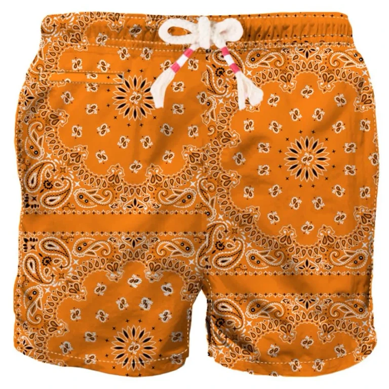 MC2 Saint Barth Orange Bandana Caprese Swim Shorts