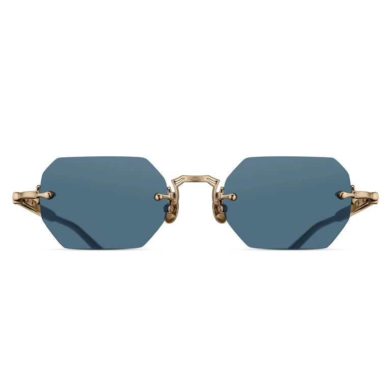 Matsuda M5010 - Brushed Gold Navy Tortoise Titanium Sunglasses - Women