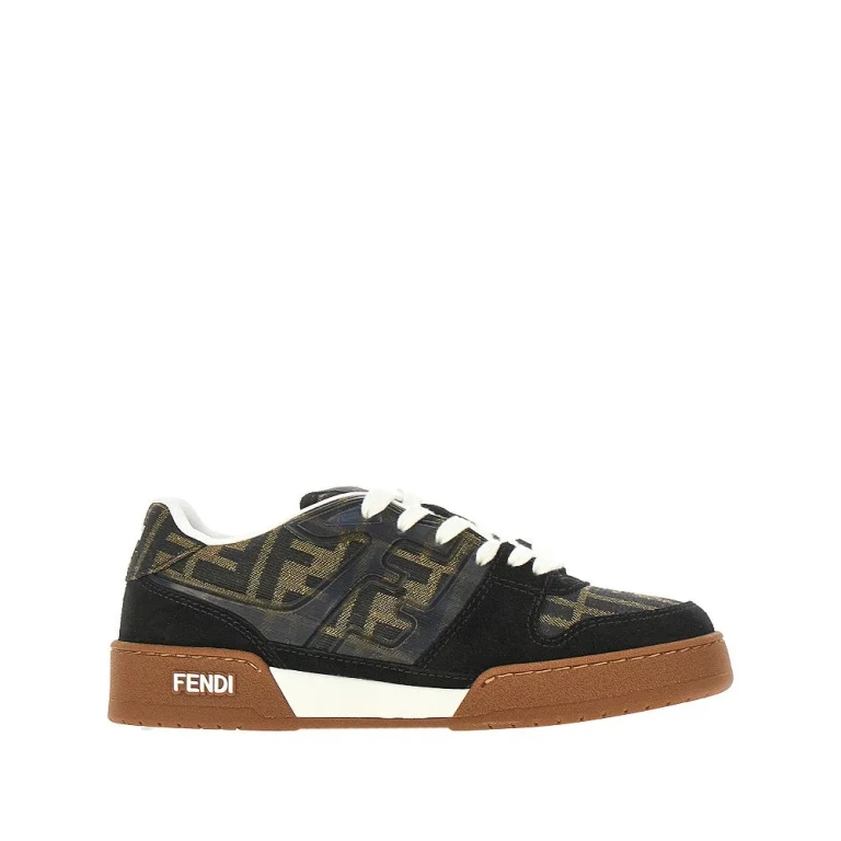 FENDI FF canvas and leather 'Fendi Match' sneakers Woman 36