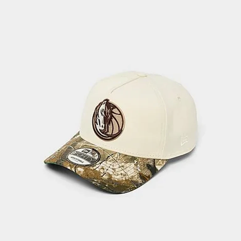 New Era Dallas Mavericks NBA 9FORTY Snapback Hat in Chrome/Real Tree