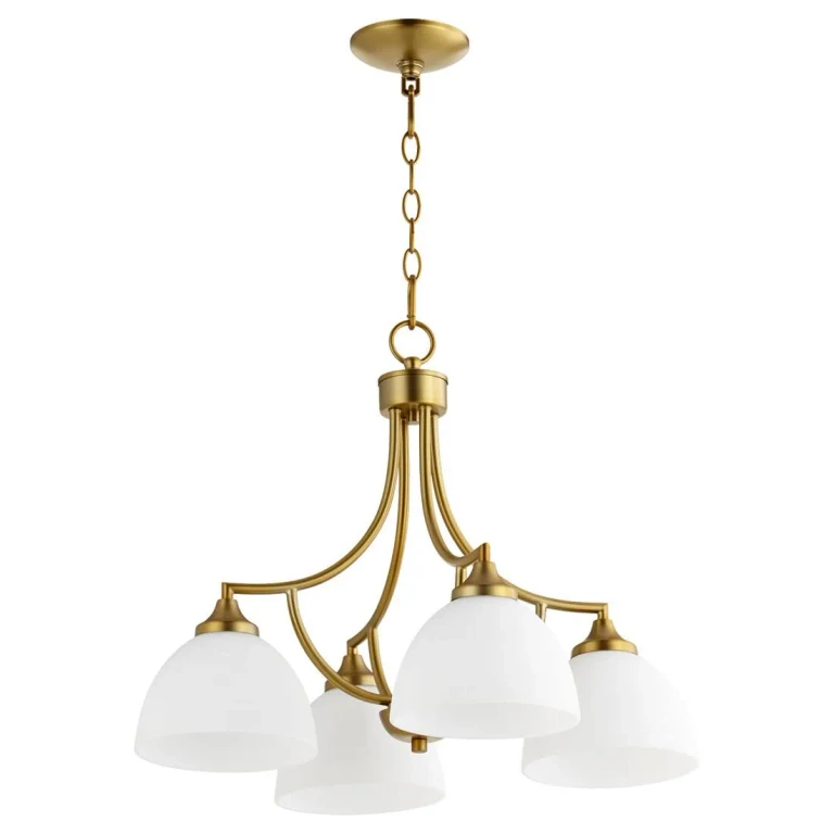 Quorum Enclave 4-Light 18" Dinette & Breakfast Chandelier in Aged Brass