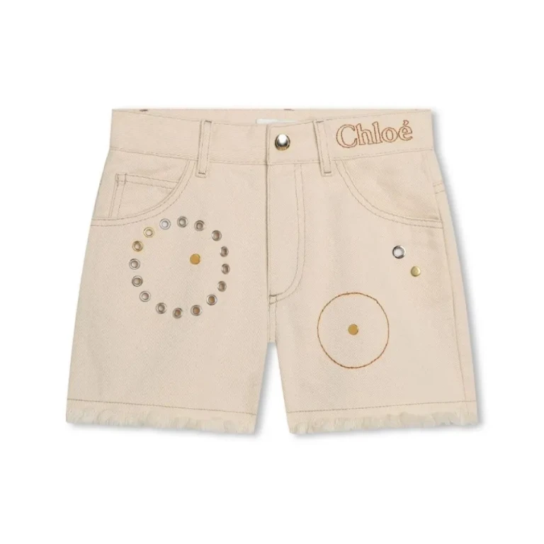 Chloe Girls Eyelet-Detail Cotton Shorts