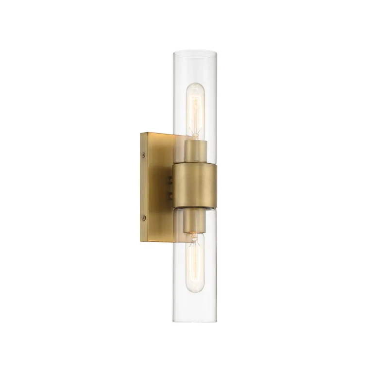 Old Satin Brass Two Light Wall Sconce from the Anton Collection
