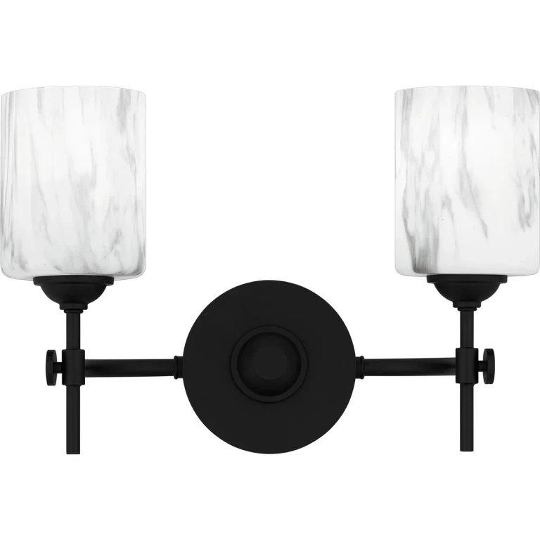 Matte Black Two Light Bath from the Aria Collection