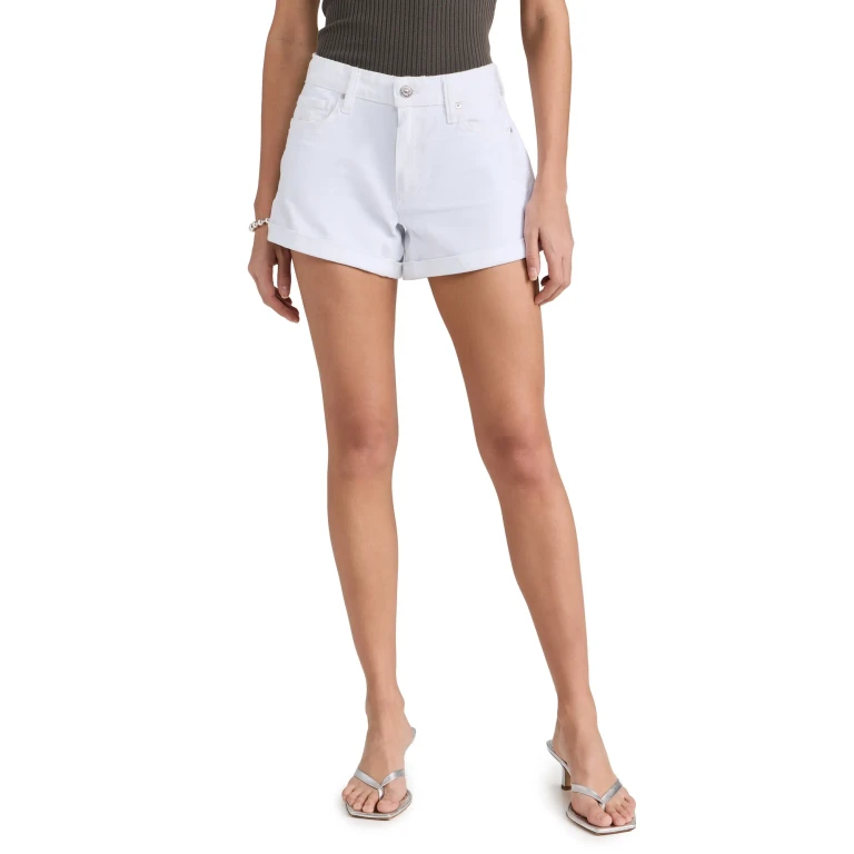 PAIGE Dylan Shorts Lived in Crisp White 28