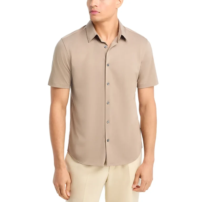 Theory Irving Short-Sleeve Shirt in Structure Knit