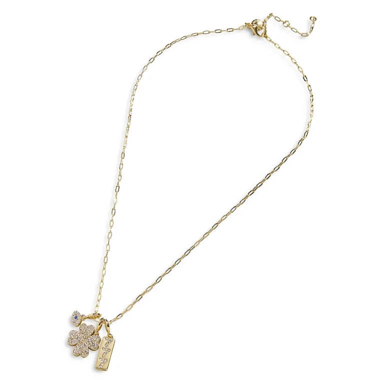 Baublebar Crystal & Heart Cluster Pendant Necklace in Gold Tone, 18-20