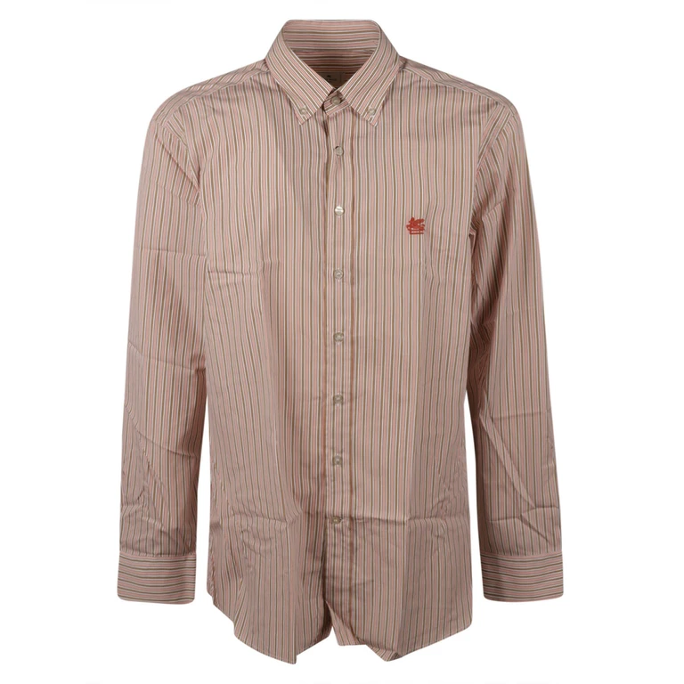 Etro Logo Embroidered Stripe Shirt