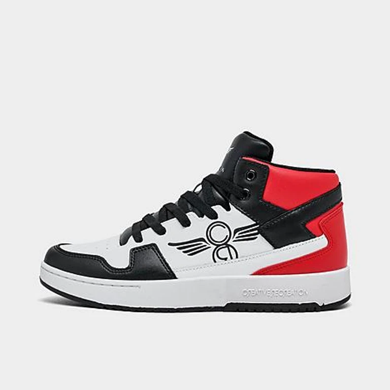 Women's Creative Recreation Honey Mid Casual Shoes in White/Black/Red Size: 6.0