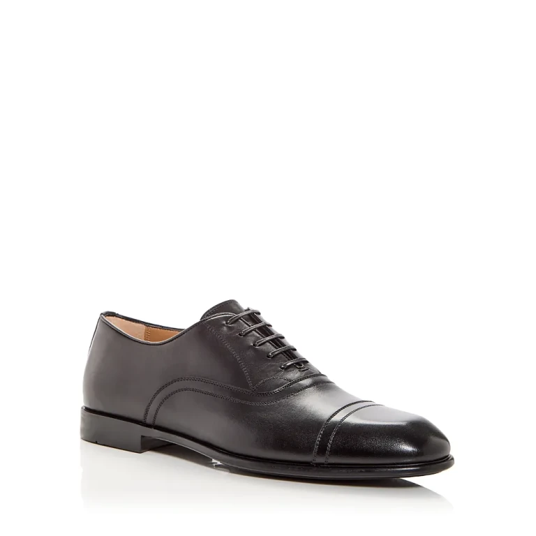 Ferragamo Herren Cortez Leder Cap Toe Oxfords
