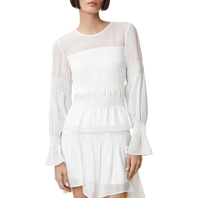 Allsaints Pamela Shirred Peplum Top