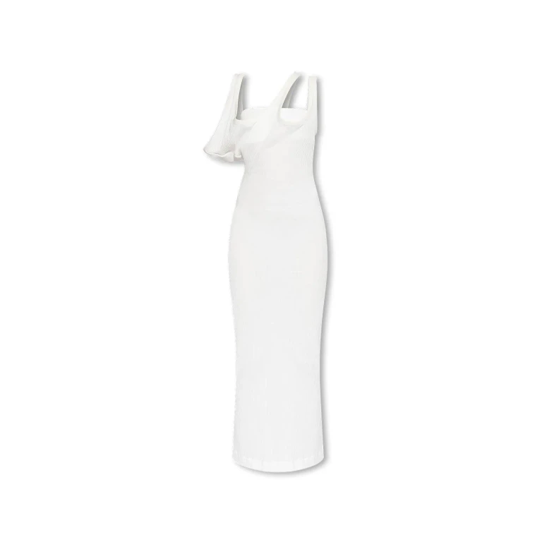 The Attico Ribbed Asymmetric Midi Dress