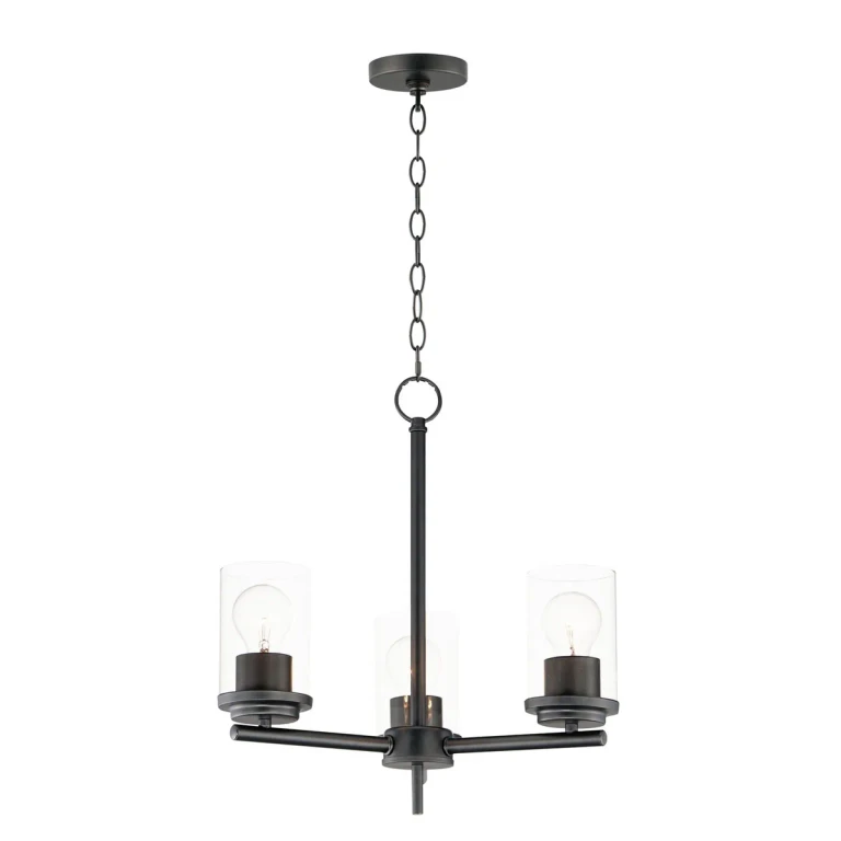 Black Three Light Chandelier from the Corona Collection