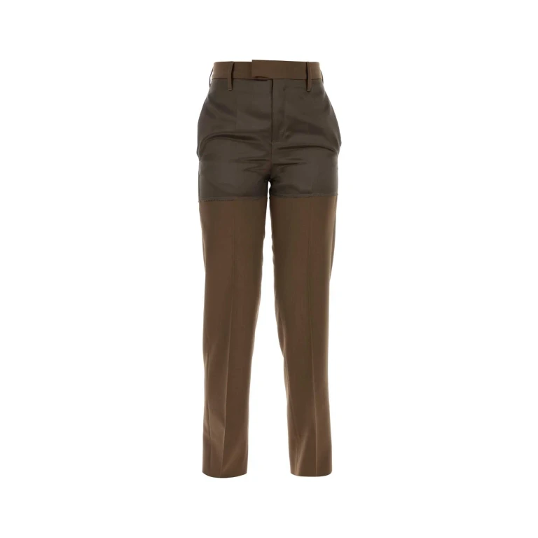 MM6 Maison Margiela Brown Polyester Blend Pant Chestnut Pantaloni - Women