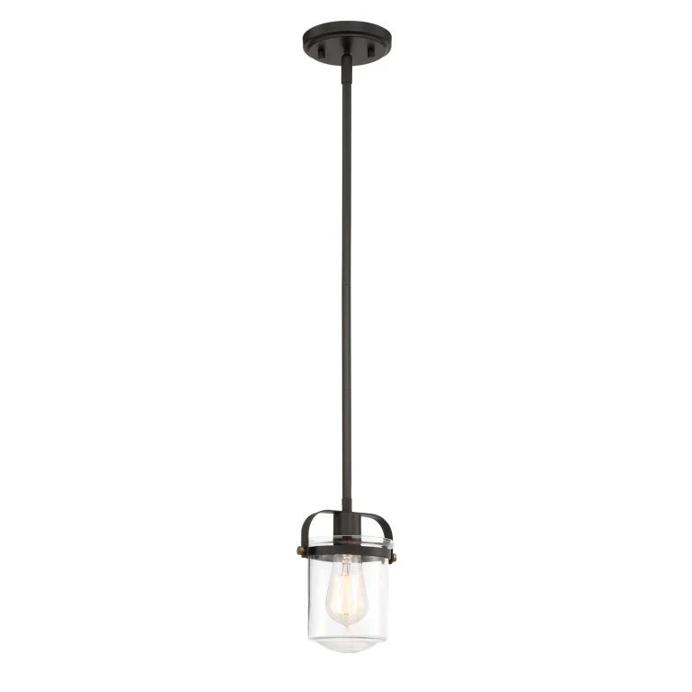 Oil Rubbed Bronze One Light Mini Pendant from the Jaxon Collection
