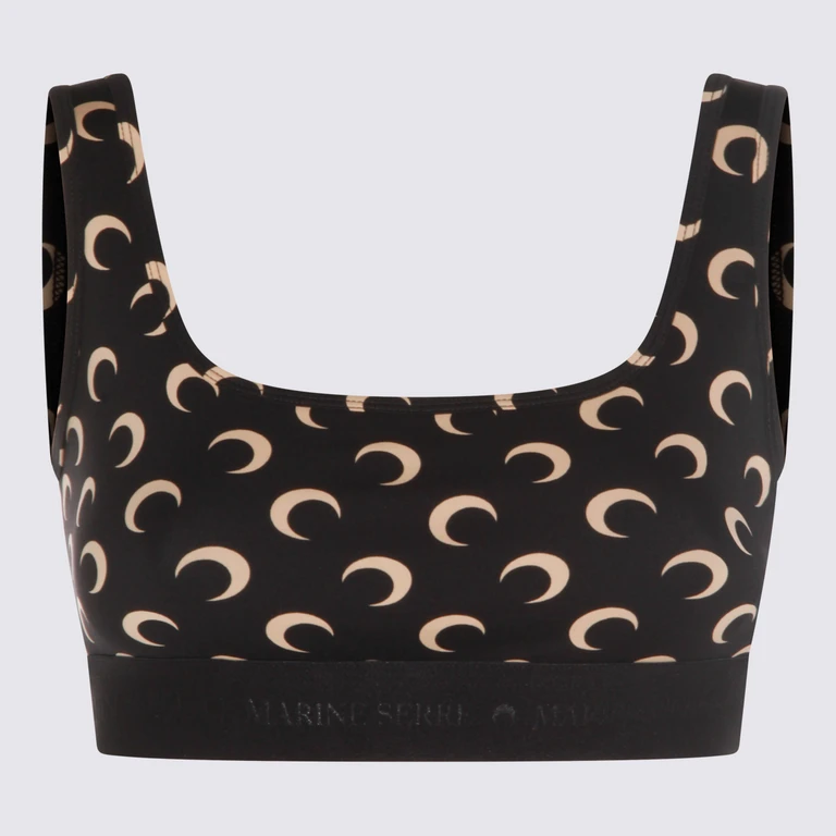 Marine Serre Moon Printed Jersey Sport Bra