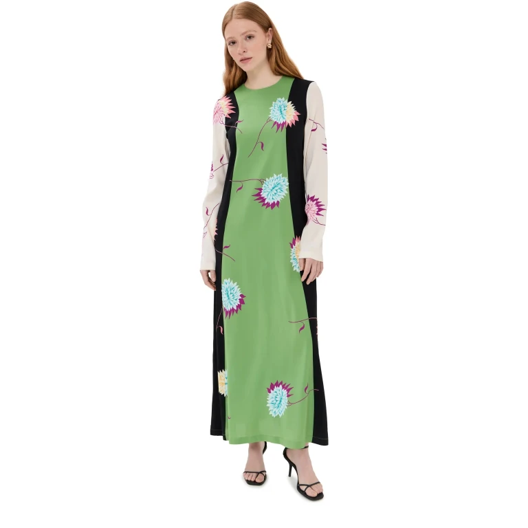 La DoubleJ Long Sleeve Swing Dress Derby Placee XS