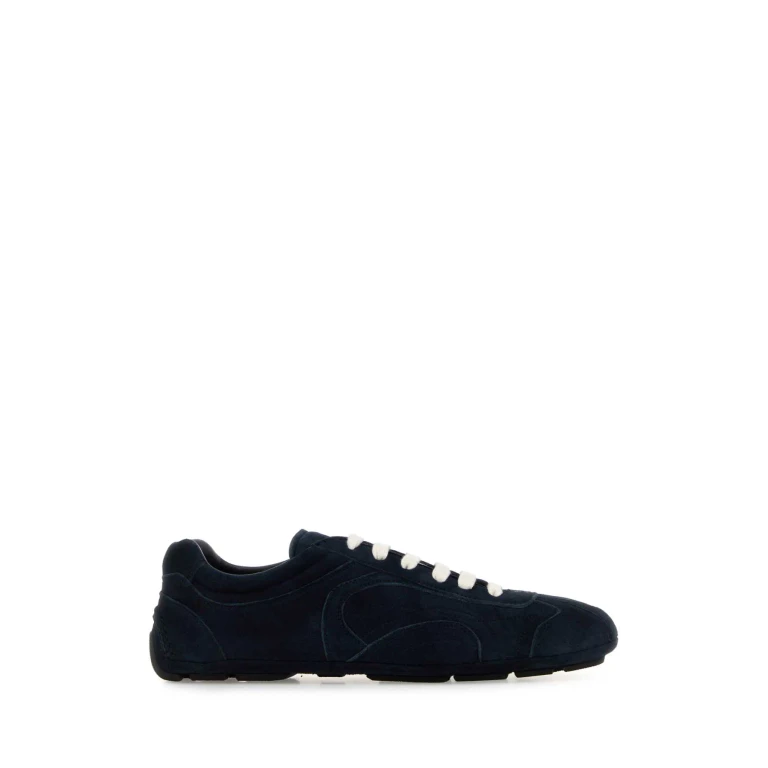 Prada Dark Blue Suede Montecarlo Sneakers