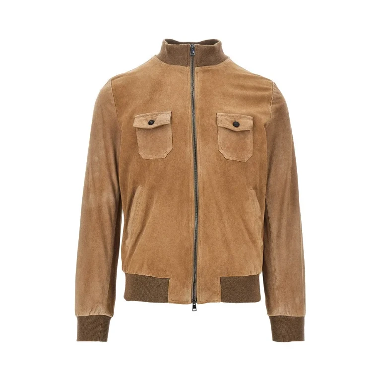 DACUTE Suede leather bomber jacket Man 48