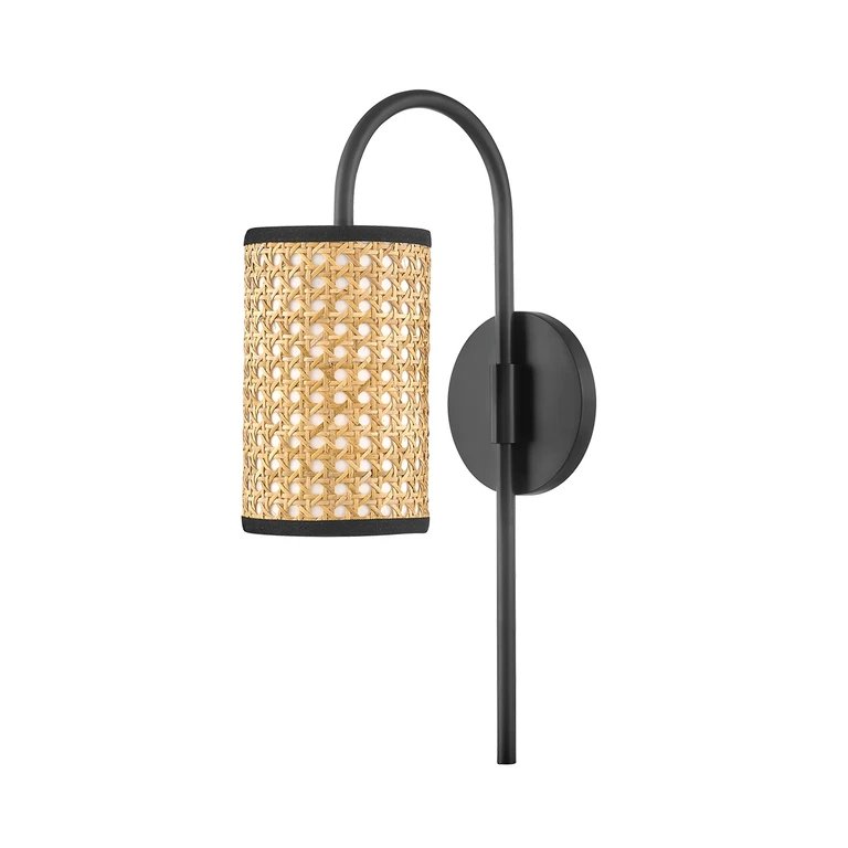 Soft Black One Light Wall Sconce from the Dolores Collection