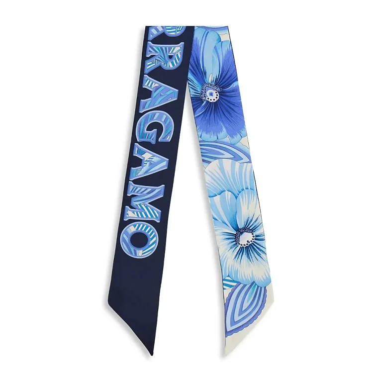 Ferragamo Brezza Print Silk Bandeau Scarf