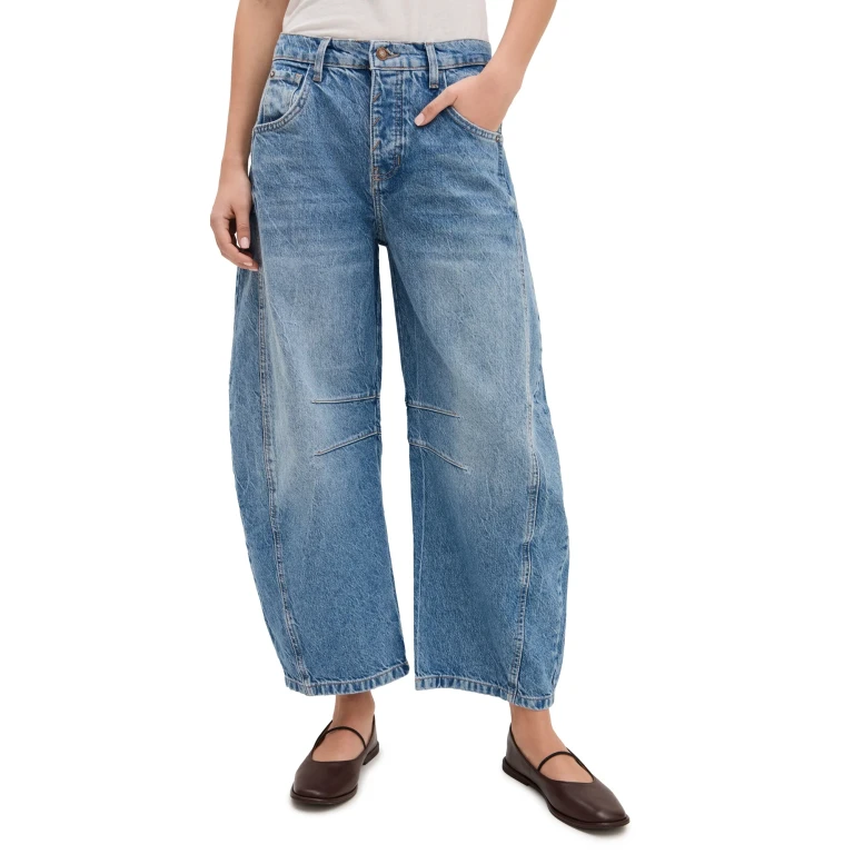 Free People We The Free Soutache Good Luck Barrel Jeans Ultra Light Beam 26