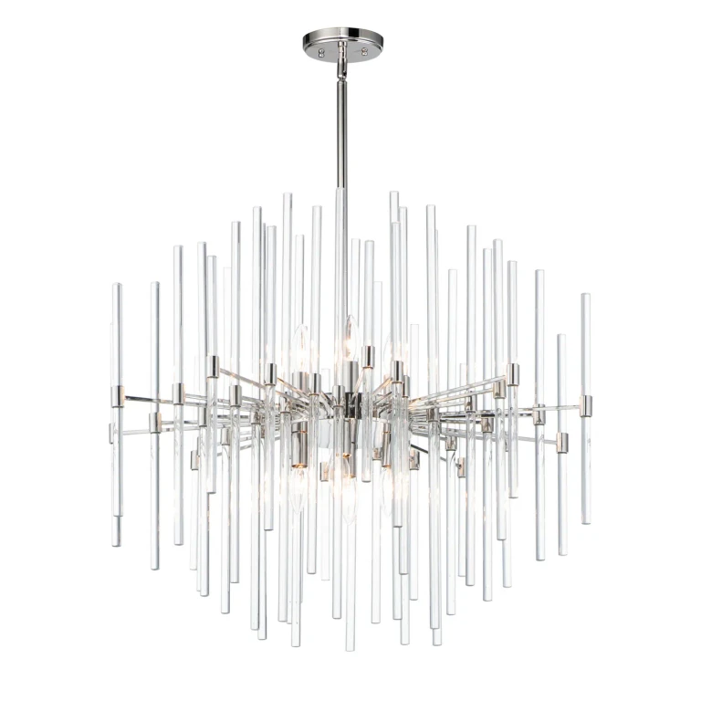 Polished Nickel Eight Light Pendant from the Divine Collection