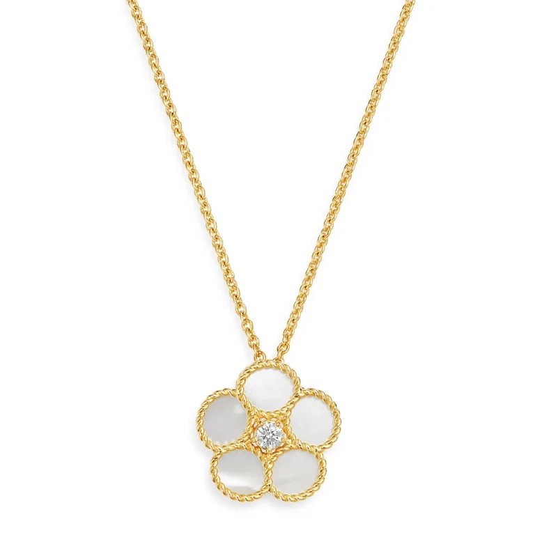 Roberto Coin 18K Yellow Gold Daisy Mother-of-Pearl & Diamond Pendant Necklace, 16 - Exclusive