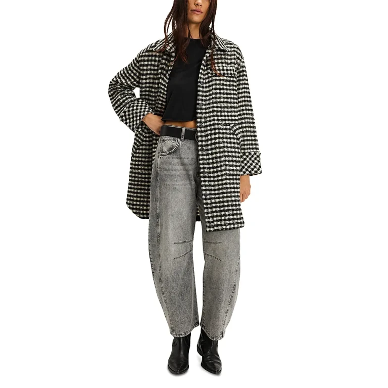 Free People Get Around Houndstooth Shirt