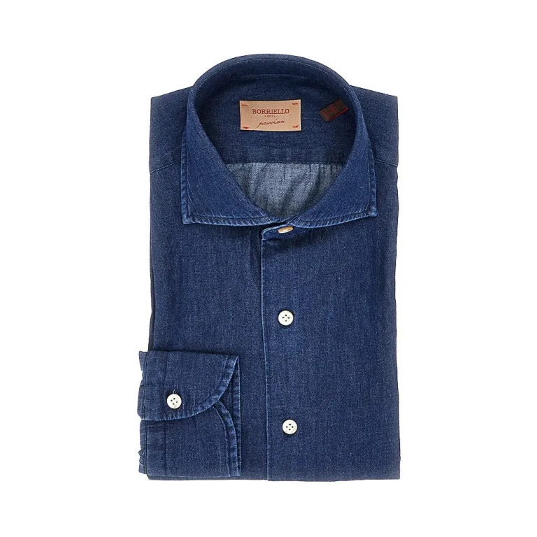 BORRIELLO NAPOLI Lightweight denim shirt Man 40