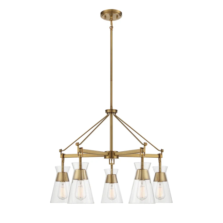 Lakewood 5-Light Chandelier in Warm Brass