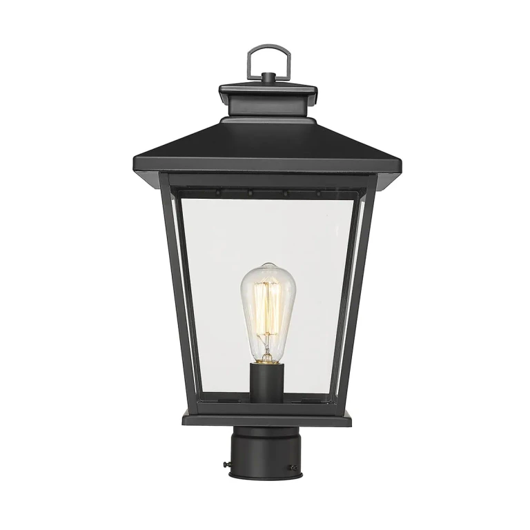 Powder Coat Black One Light Outdoor Post Lantern from the Bellman Collection