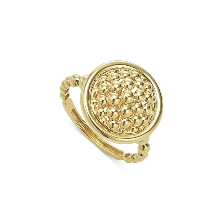 Lagos Meridian 18K Gold Caviar Circle Band Ring