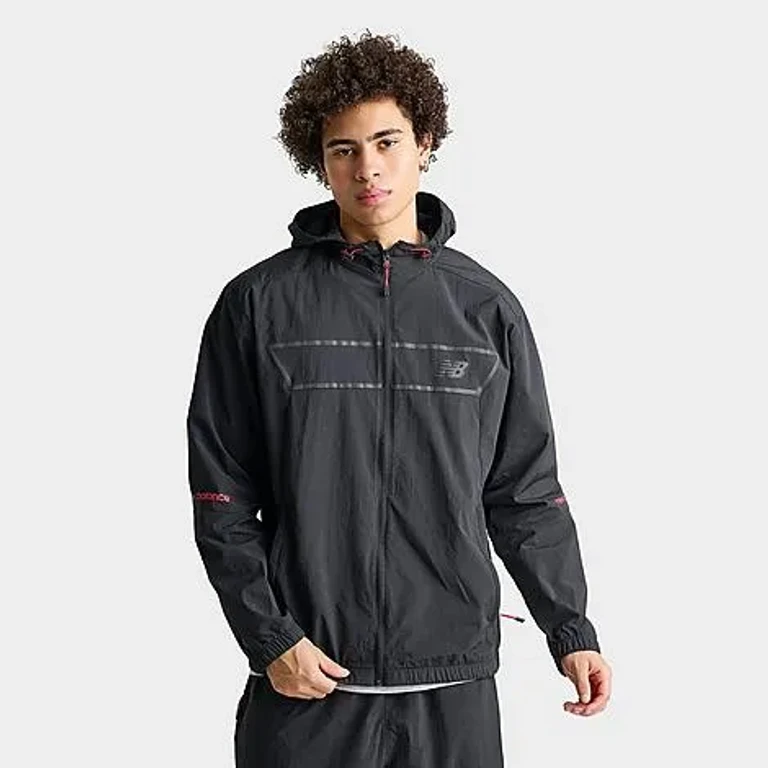 New Balance Men's Vision Pack Jacket in Black/Red Size: Small