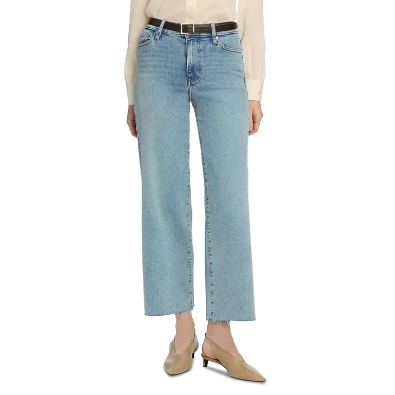 Frame Le Slim High Rise Ankle Crop Palazzo Jeans in Elixir Raw After
