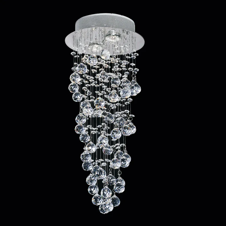 Double Spiral 2 Light Flush Mount with Chrome finish