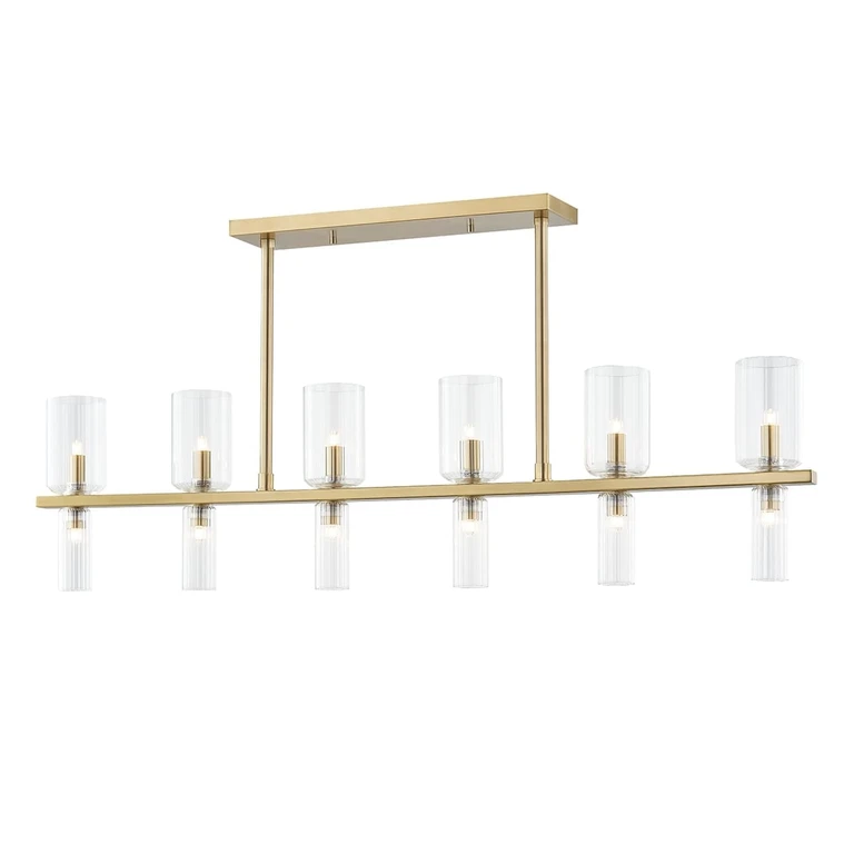 Mitzi Tabitha 12-Light Kitchen Island Light in Aged Brass