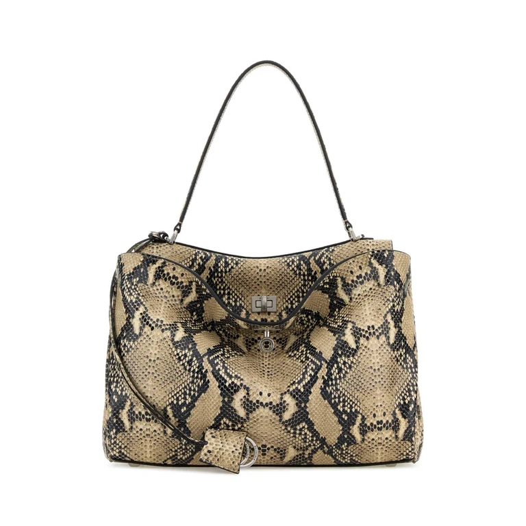 Printed Leather Medium Rodeo Handbag Natural T Domesticated Calf Le Borse A Mano - Women