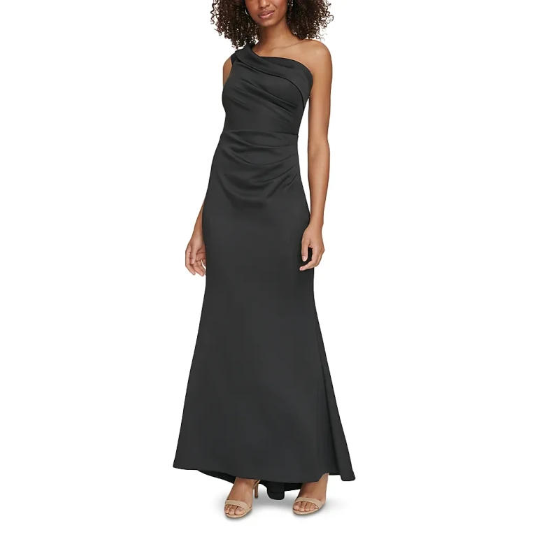 Eliza J One Shoulder Satin Gown