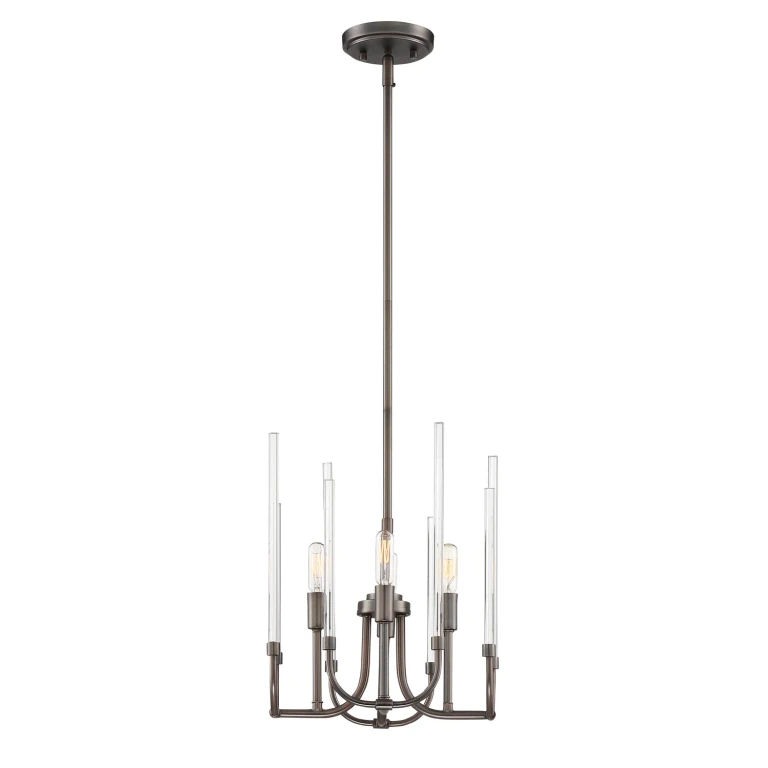 Satin Copper Bronze Four Light Chandelier from the Laretto Collection