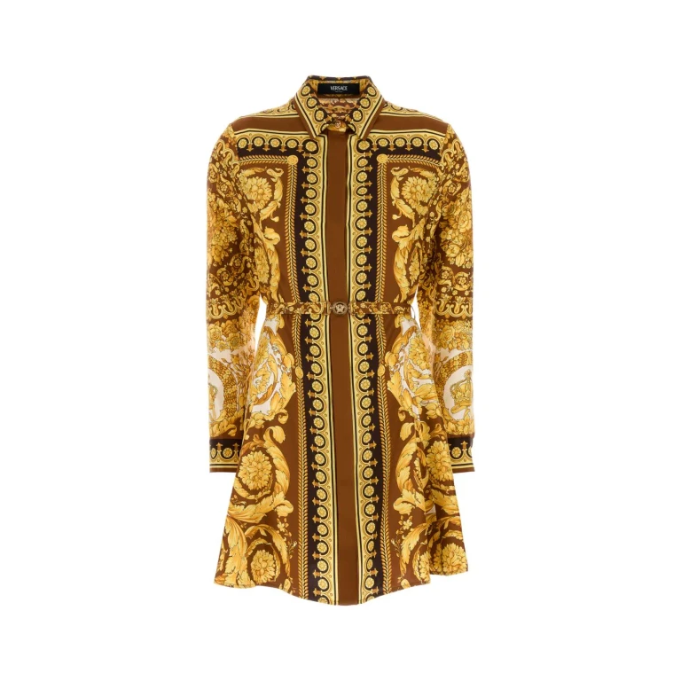 Versace Printed Twill Shirt Dress