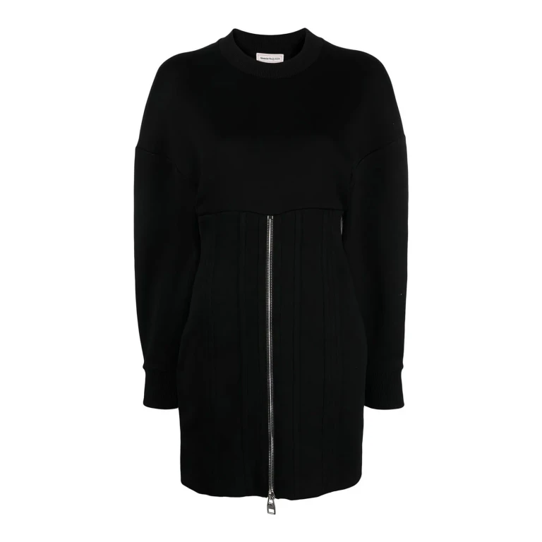 Alexander Mcqueen Robe Courte - Gris