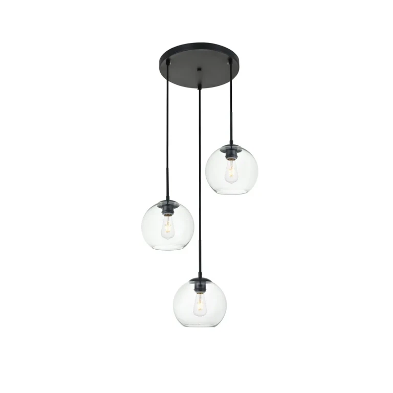 Black Three Light Pendant from the BAXTER Collection
