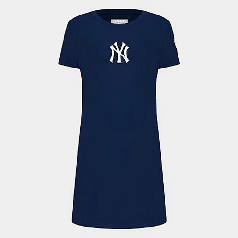 Pro Standard Girls' Big Kids New York Yankees MLB T-Shirt Dress in Midnight Navy Size: Small