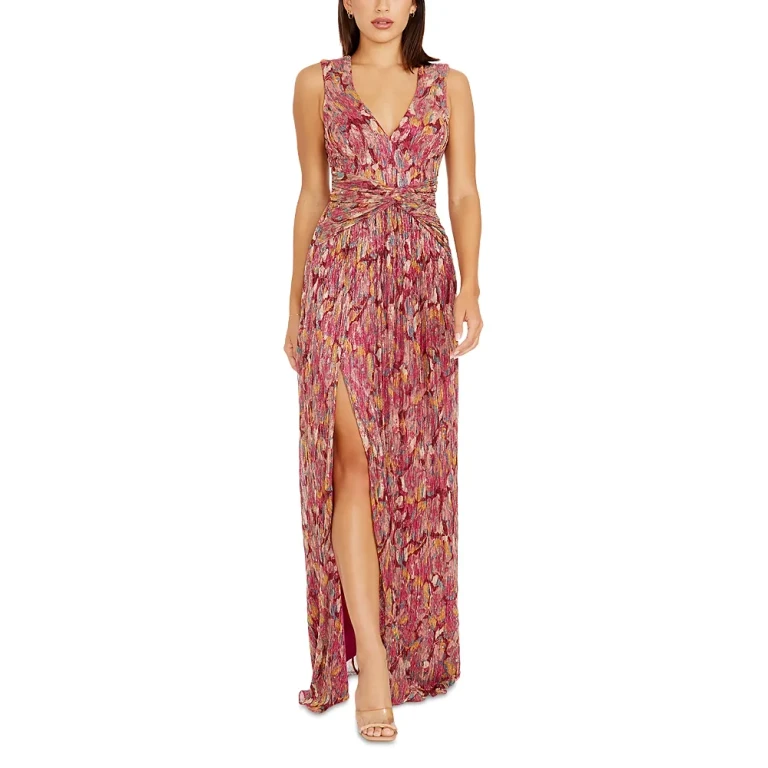 Dress the Population Leanna Front Knot Stretch Gown