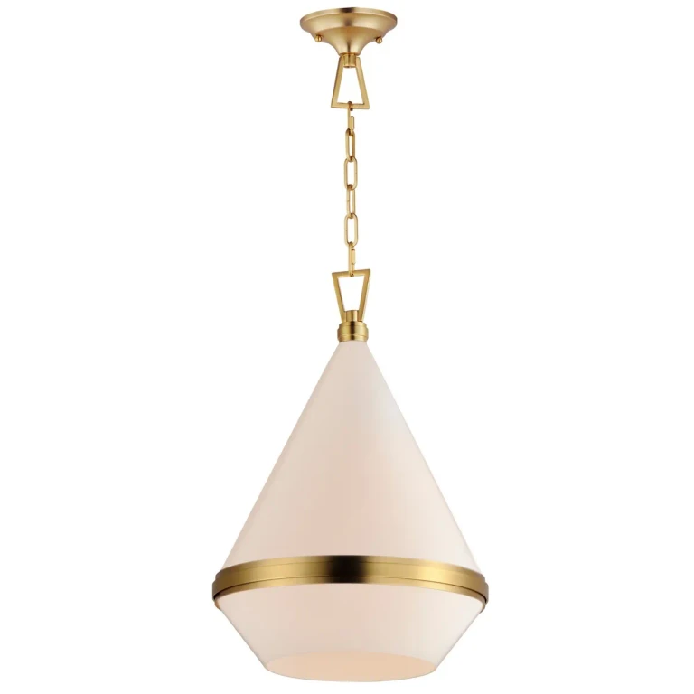 Satin Brass One Light Pendant from the Giza Collection