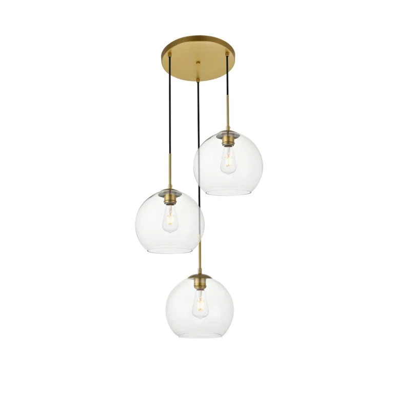 Brass Three Light Pendant from the BAXTER Collection
