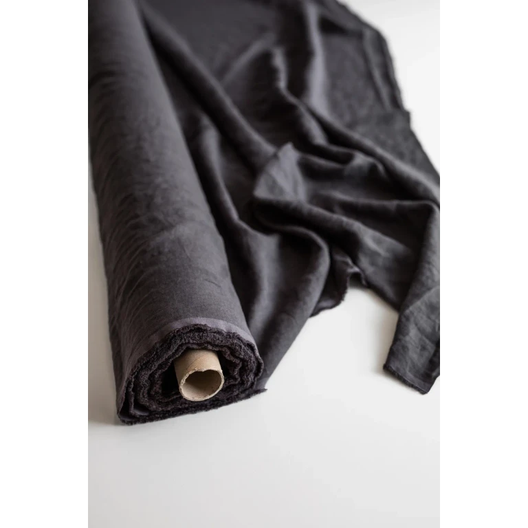 Charcoal 95" / 240 cm linen fabric