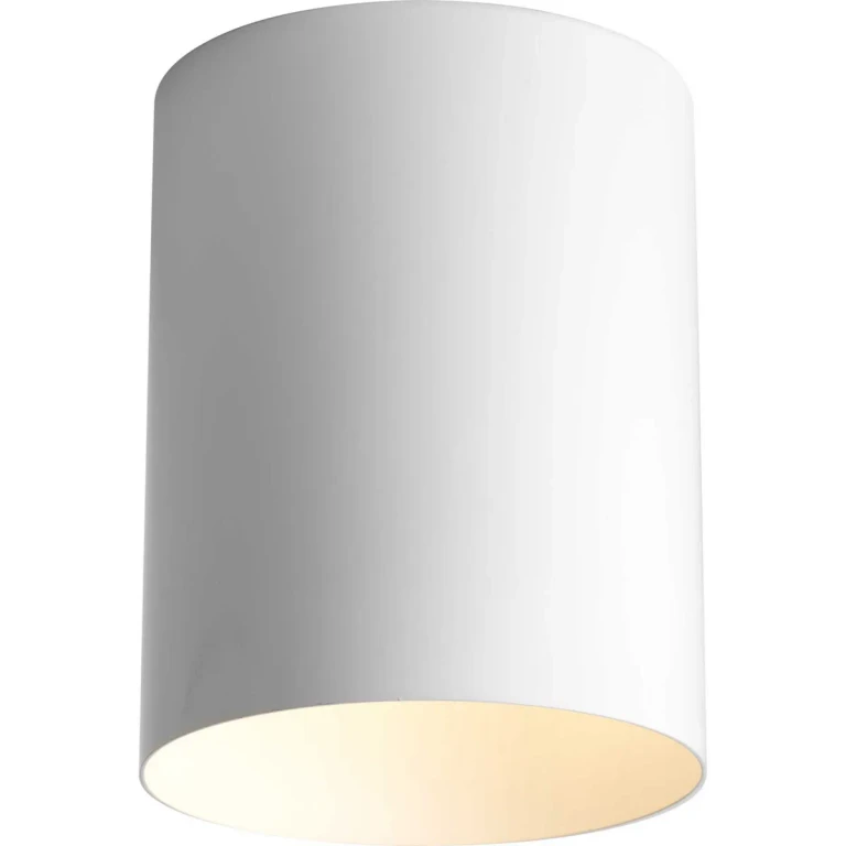 White One Light Outdoor Ceiling Mount from the Cylinder Collection